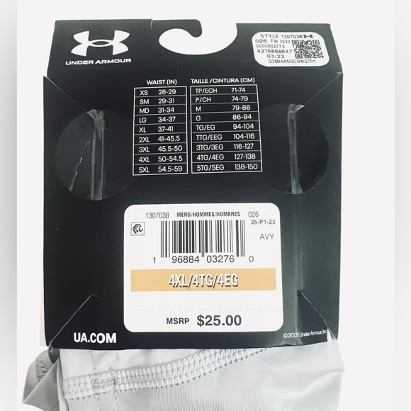 Under Armour Original Boxerjock 6” Boxer Brief Gray/Black Tights Mens Size 4XL - Picture 8 of 8